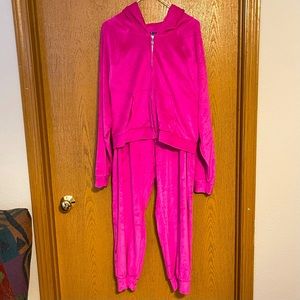 Victoria’s Secret Velour Jumpsuit in Bali Orchid Graphic